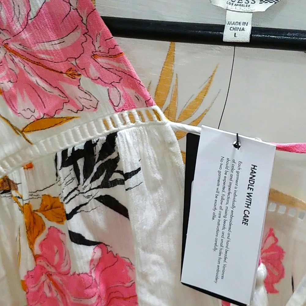 Guess Blouse Jin Etched Hibiscus Large - Picture 6 of 7